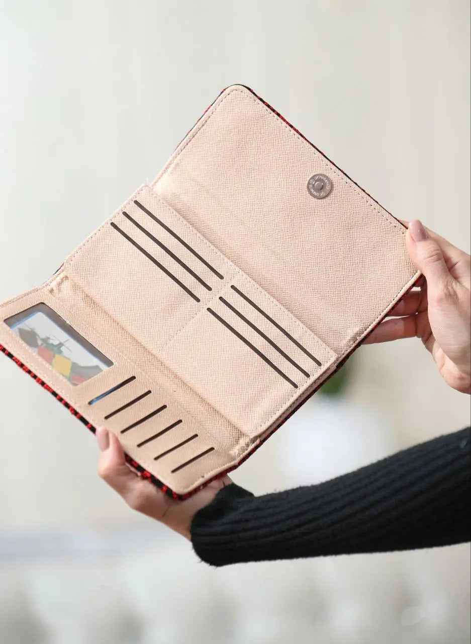 Sophisticated Large Embroidered Wallet - Durable & Spacious Design