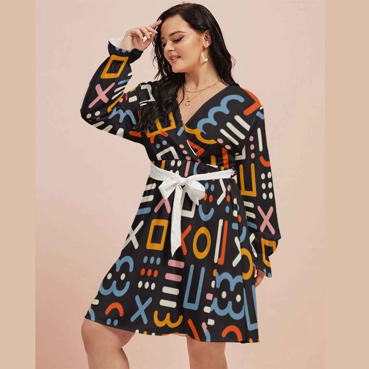 Vestido con cuello en V "The Maxine" para mujer de Brooklyn Republic™
