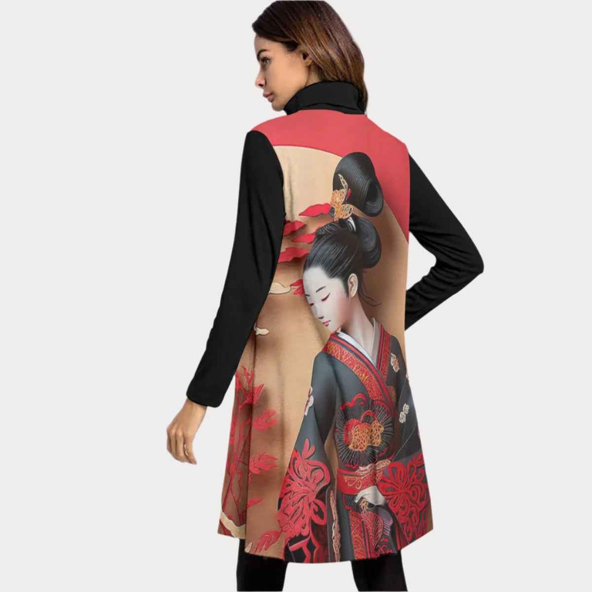 Brooklyn Republic™ The Geisha Long Sleeve Turtleneck Neck Dress