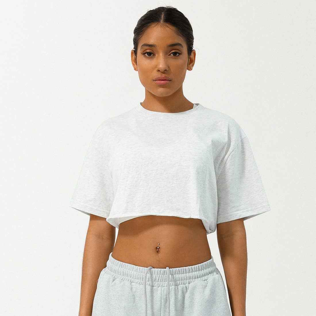 Well-in Vogue Women Loose Sport Crop Top T-Shirt