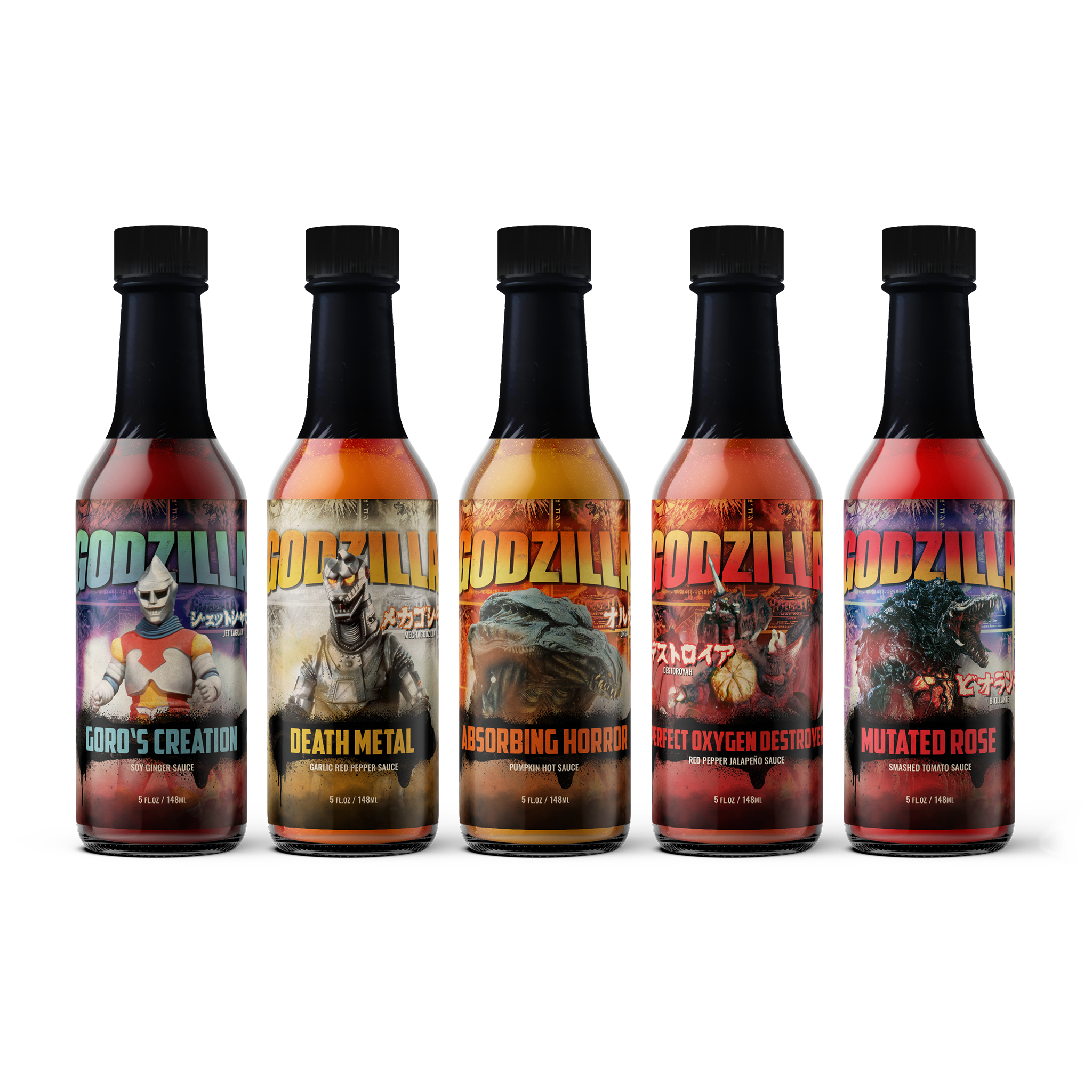 Paquete de 5 salsas picantes Godzilla: Serie 5