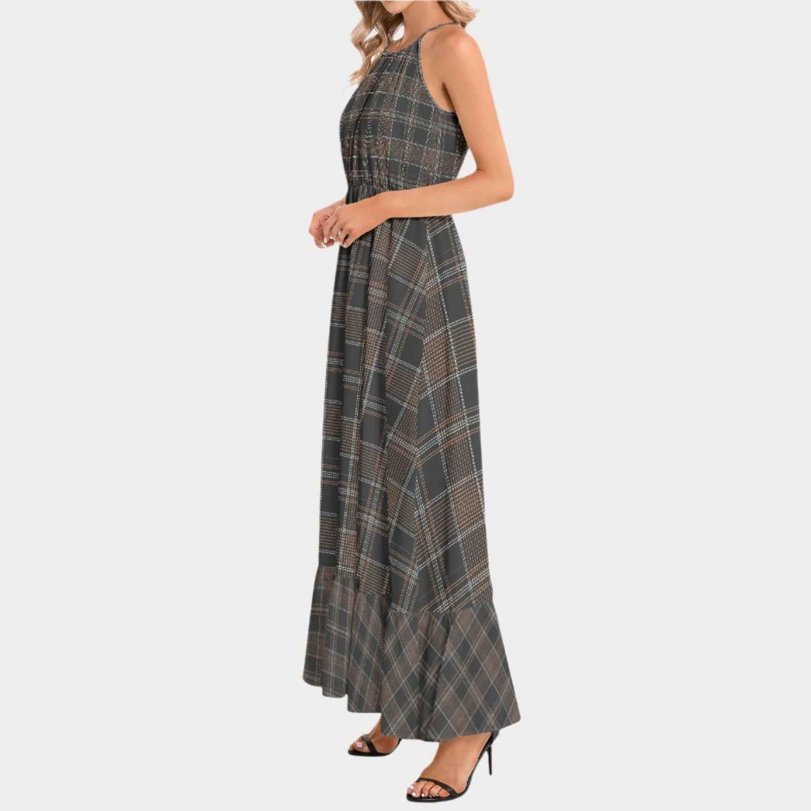 Brooklyn Republic™ Truffle Butter Hem Halter Neck Maxi Dress
