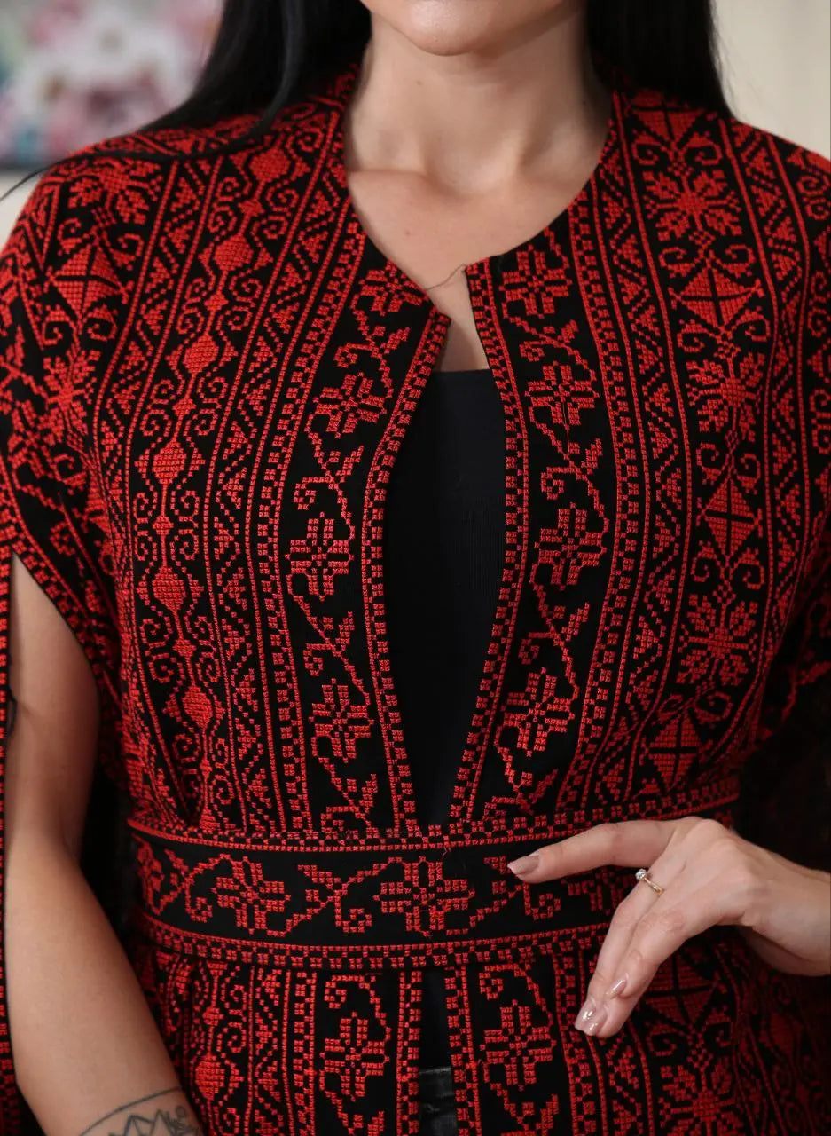 Elegant Heritage Embroidered Cape - Timeless Style & Comfort