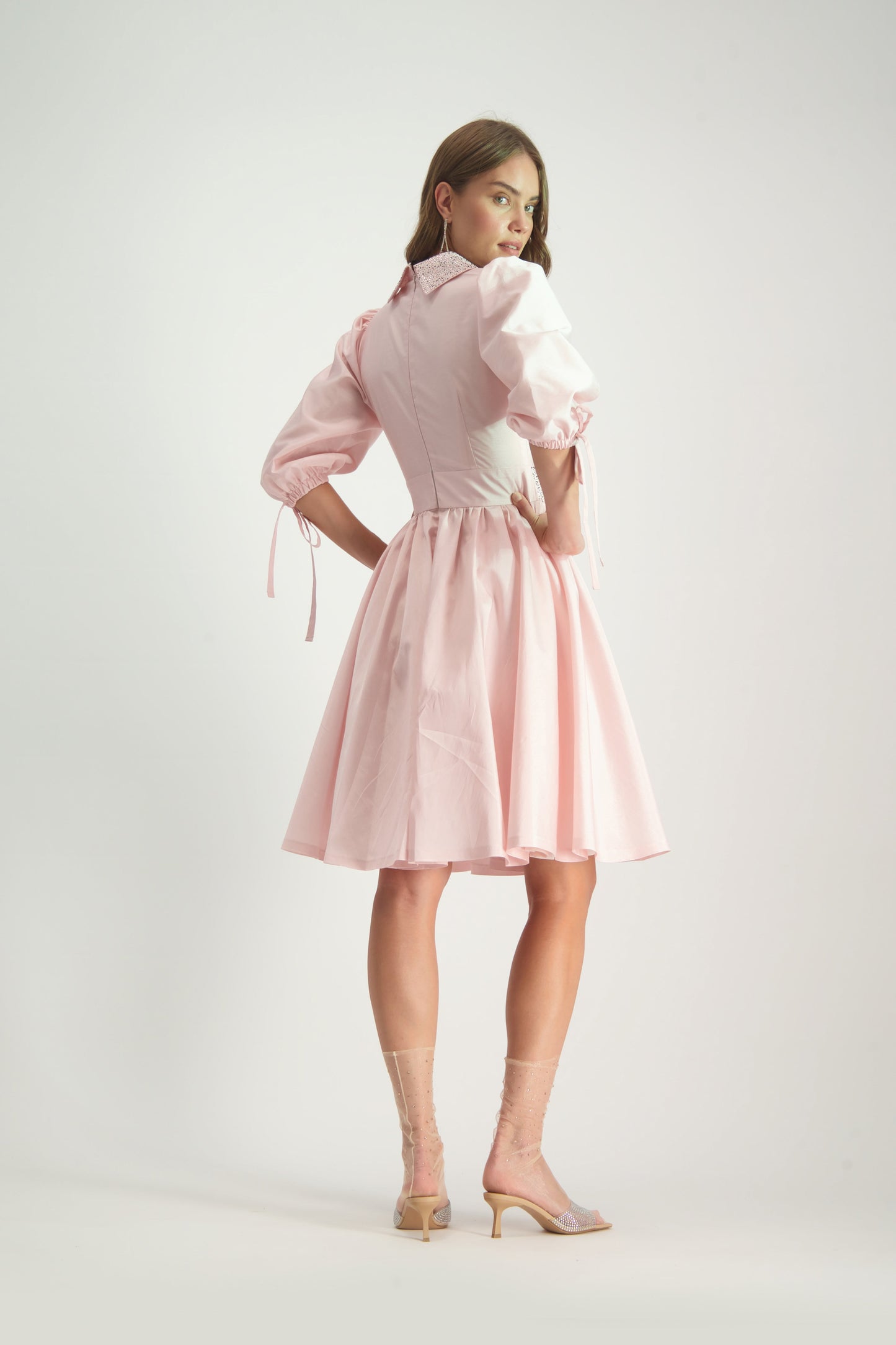 Buttoned Rhinestone Dress - Touch