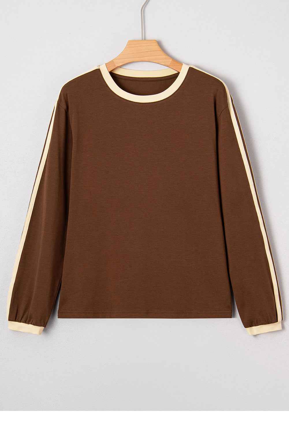 Varsity Stripe Crew Neck Long Sleeve Top
