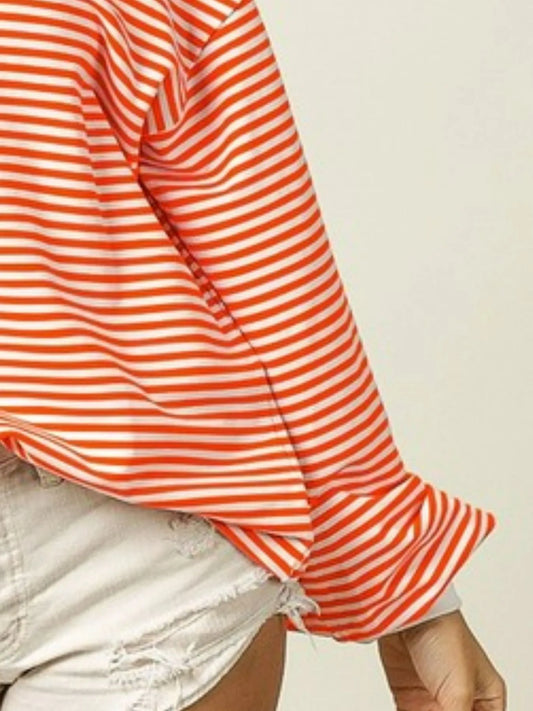 BiBi French Terry Stripe Long Sleeve Sweatshirt
