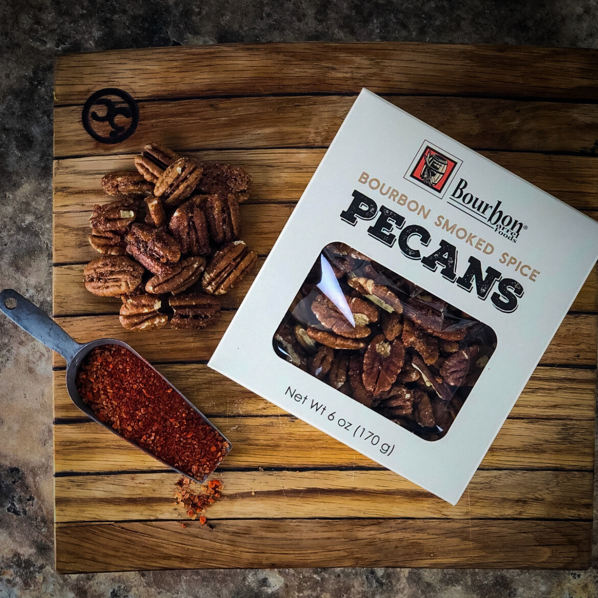 Nueces pecanas ahumadas con bourbon de Bourbon Barrel Foods