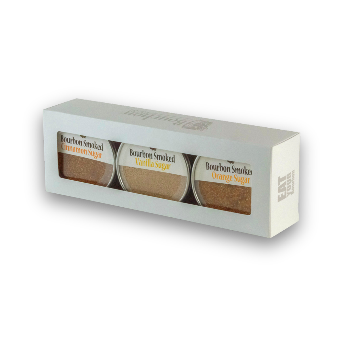 Trío de azúcares ahumados Bourbon: naranja, vainilla y canela