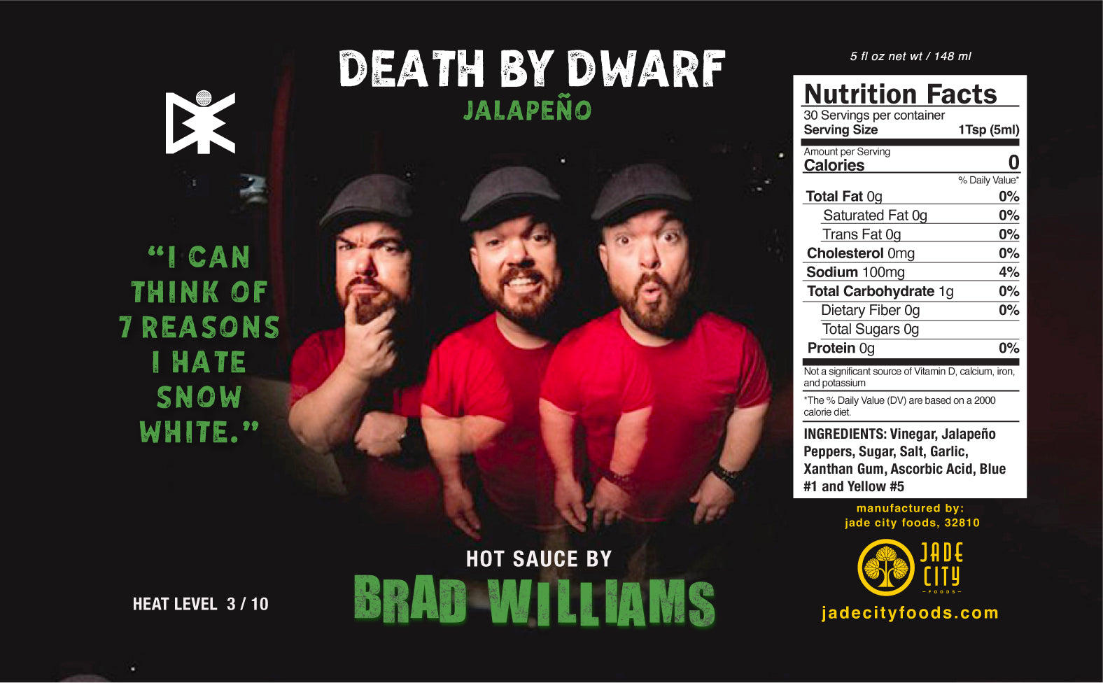 Paquete de 5 salsas picantes Death By Dwarf