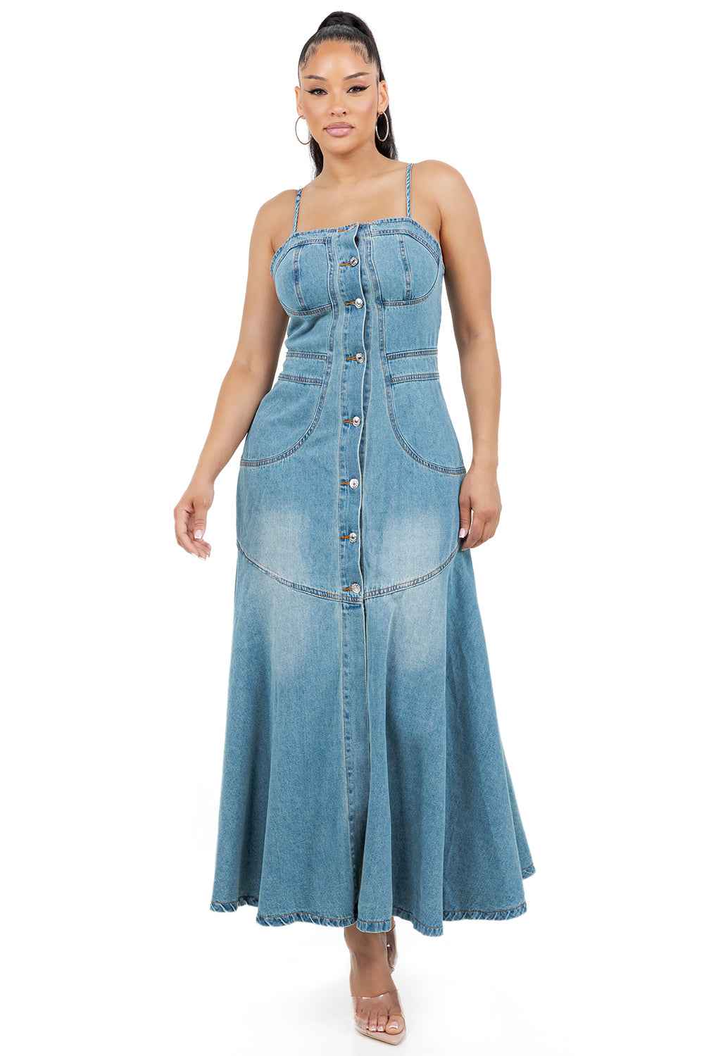 ROBE LONGUE MAXI EN JEAN MODE FEMME