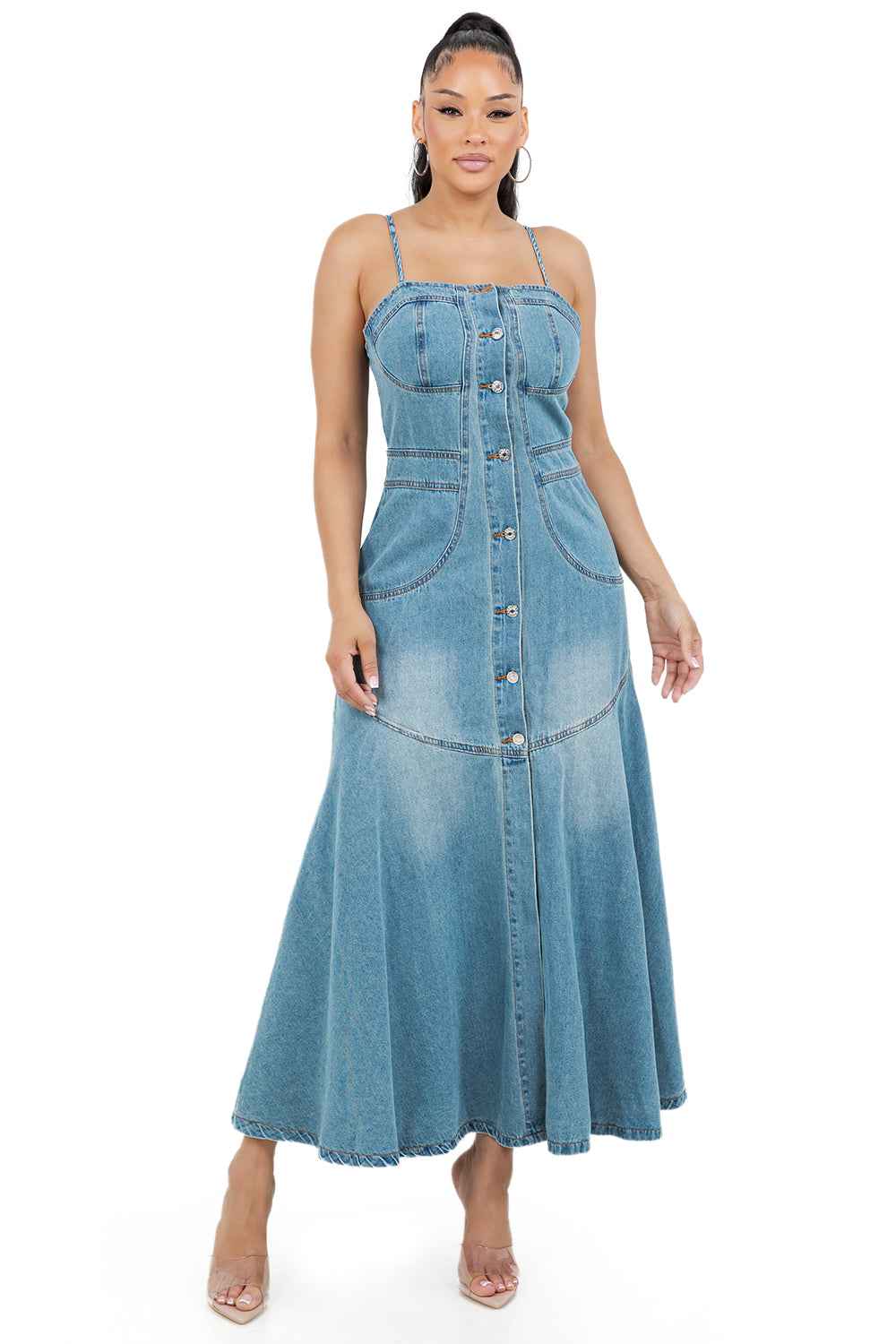ROBE LONGUE MAXI EN JEAN MODE FEMME
