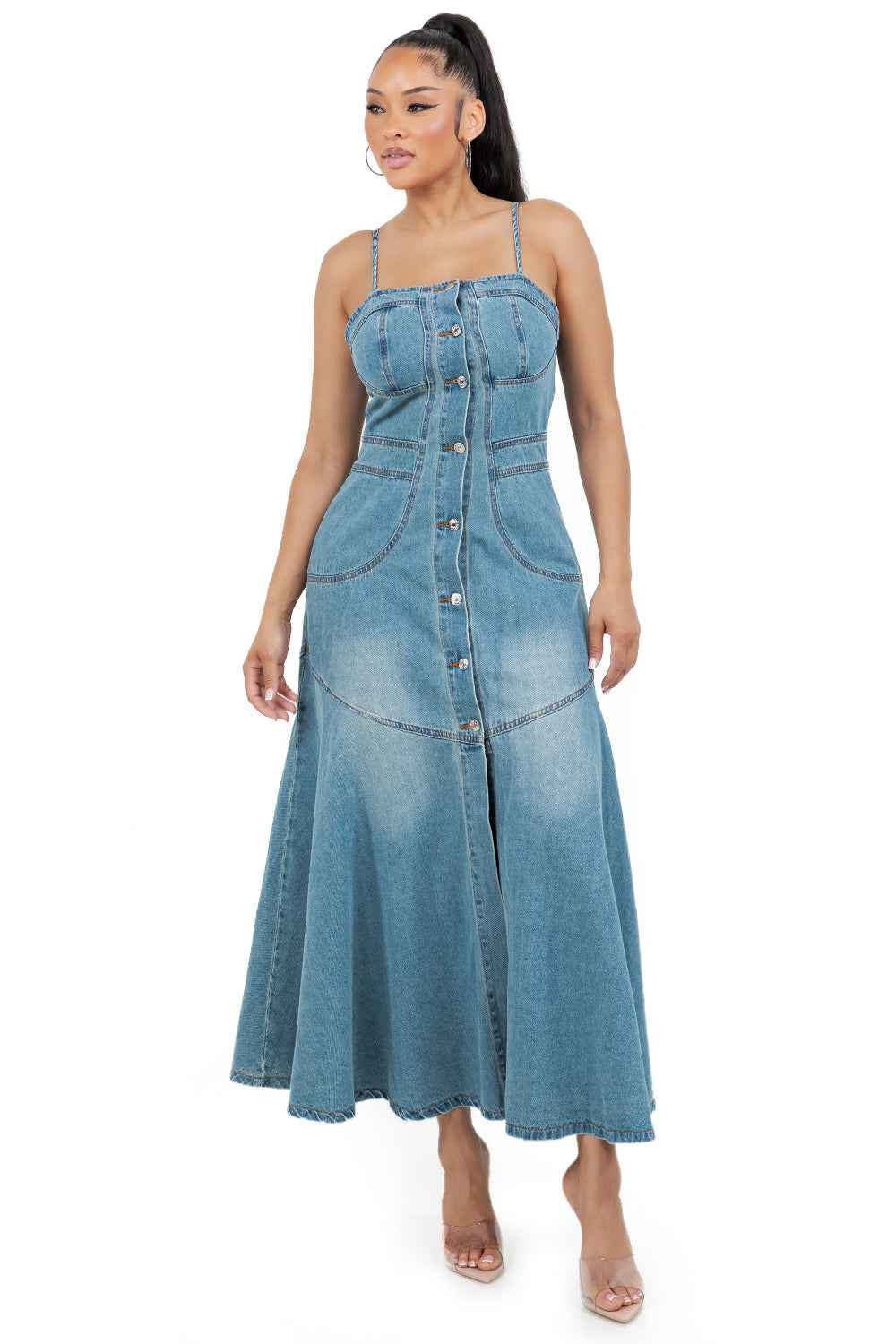 ROBE LONGUE MAXI EN JEAN MODE FEMME