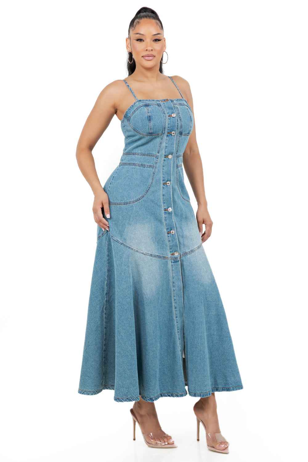 ROBE LONGUE MAXI EN JEAN MODE FEMME