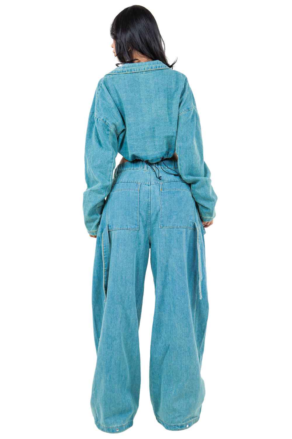 ENSEMBLE PANTALON DEUX PIÈCES EN JEAN MODE FEMME