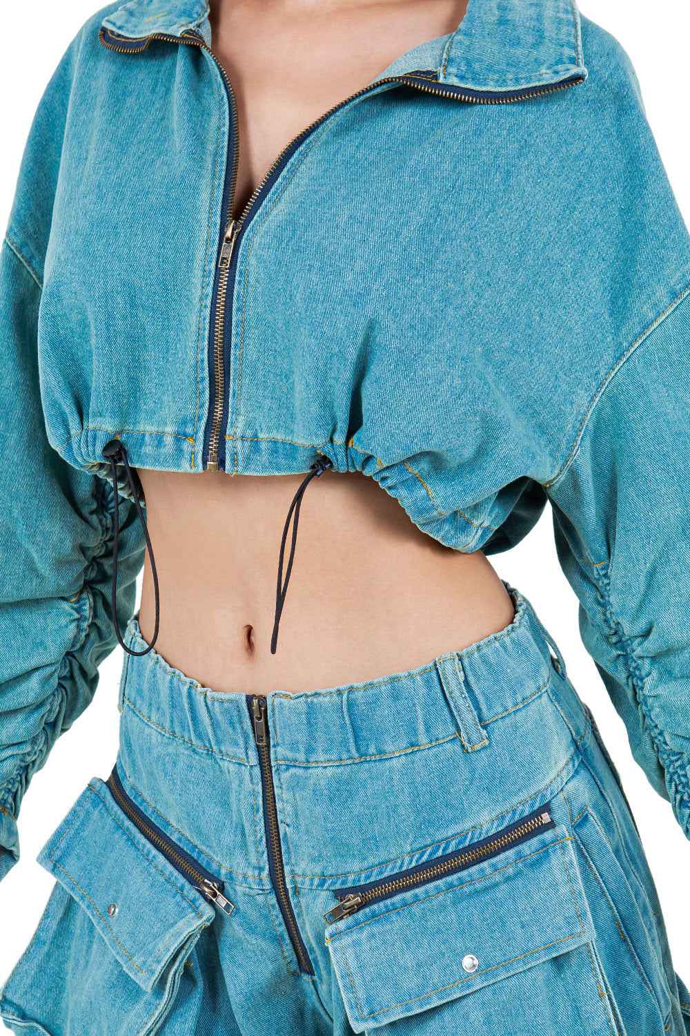 ENSEMBLE PANTALON DEUX PIÈCES EN JEAN MODE FEMME