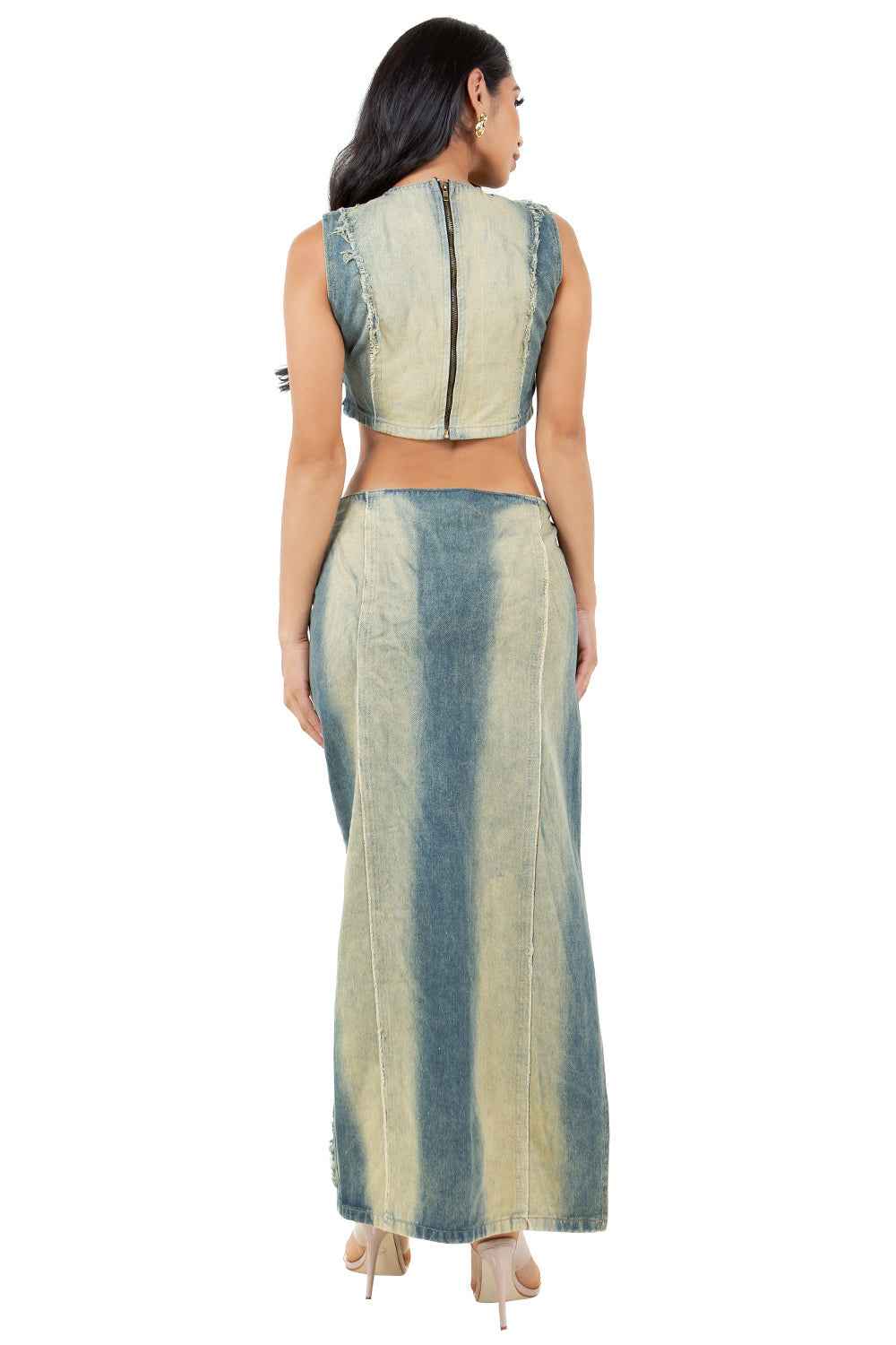 WOMEN FASHION DENIM TWO PIECE PANTS SET