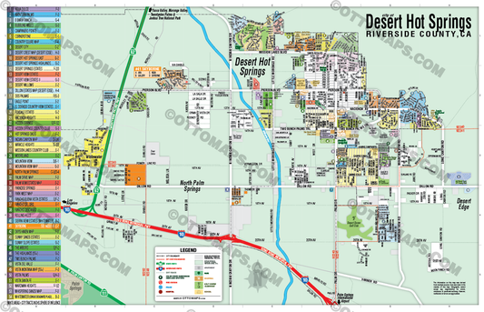 Desert Hot Springs Map, Riverside County, CA - POSTER PRINTS