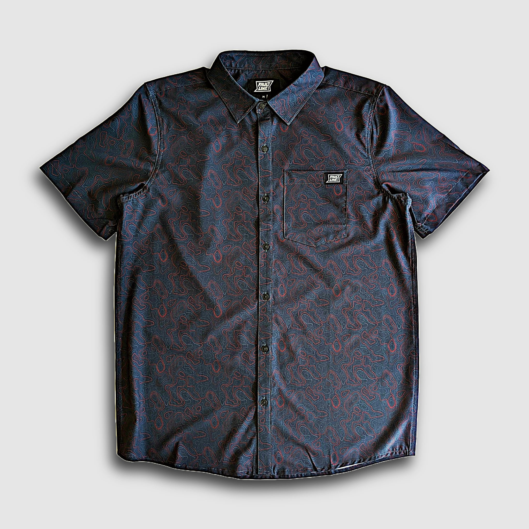 Langley Performance Button Up Shirt - Carbon/Topo - Lolomo!