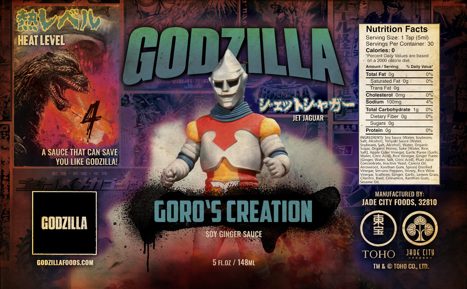Paquete de 5 salsas picantes Godzilla: Serie 5