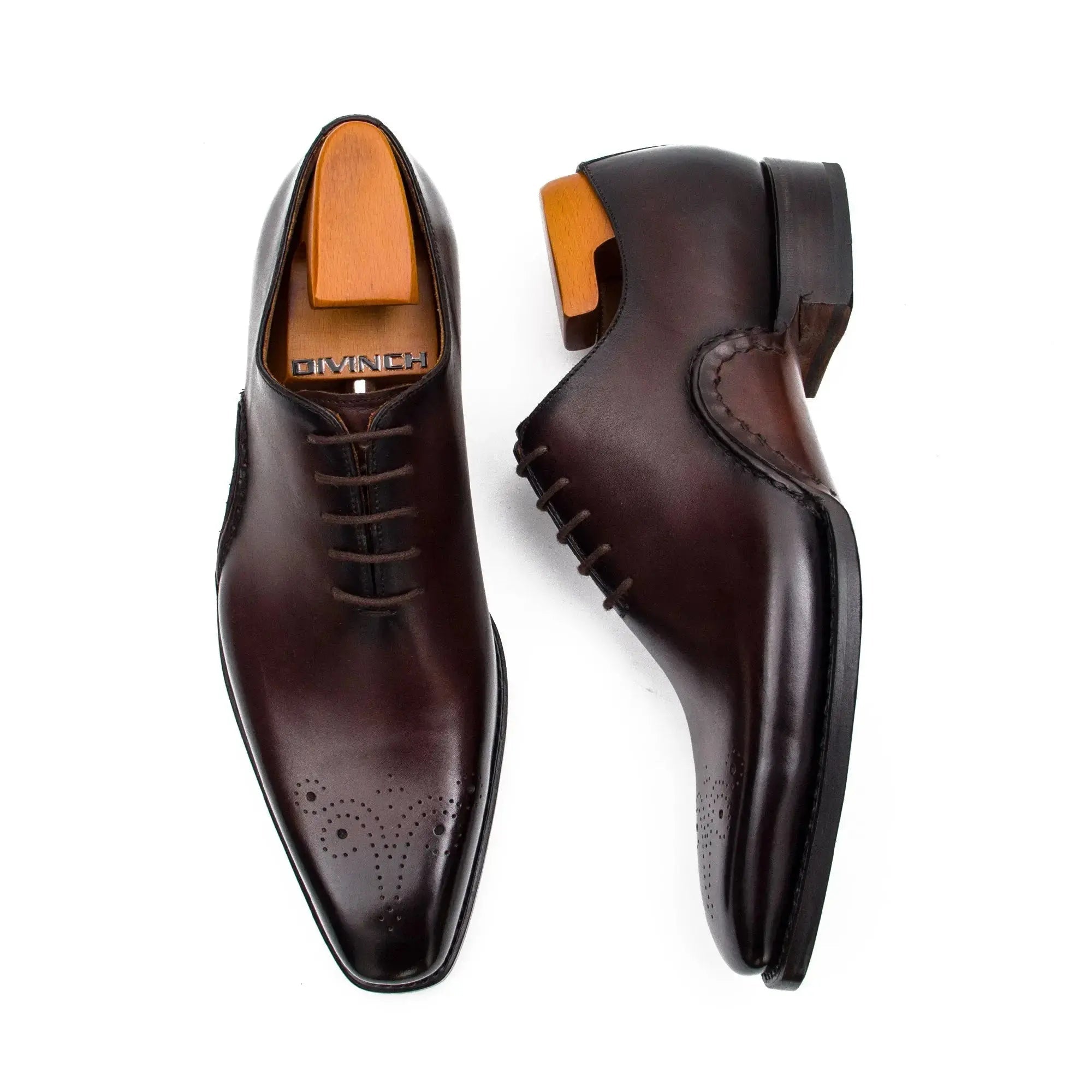 Goodyear Handmade Patina Oxford Shoes-Coffee - Lolomo!