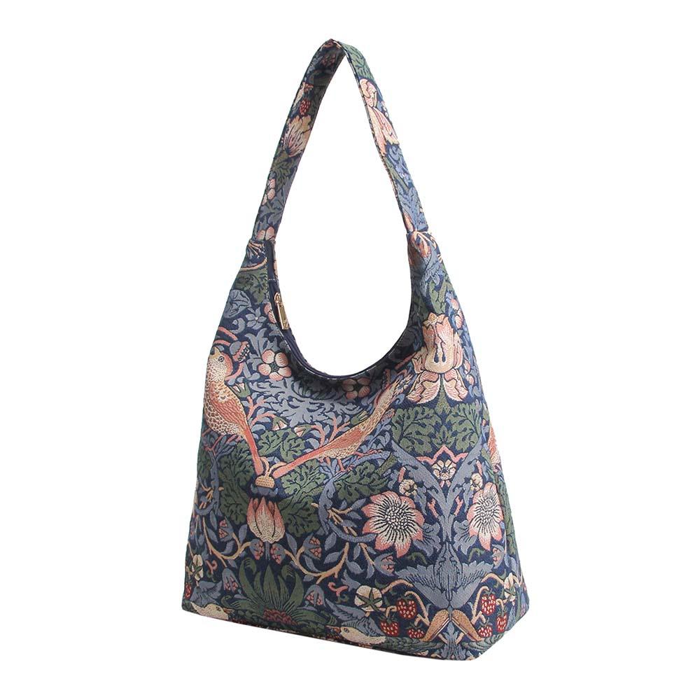 William Morris Strawberry Thief Blue - Hobo Bag