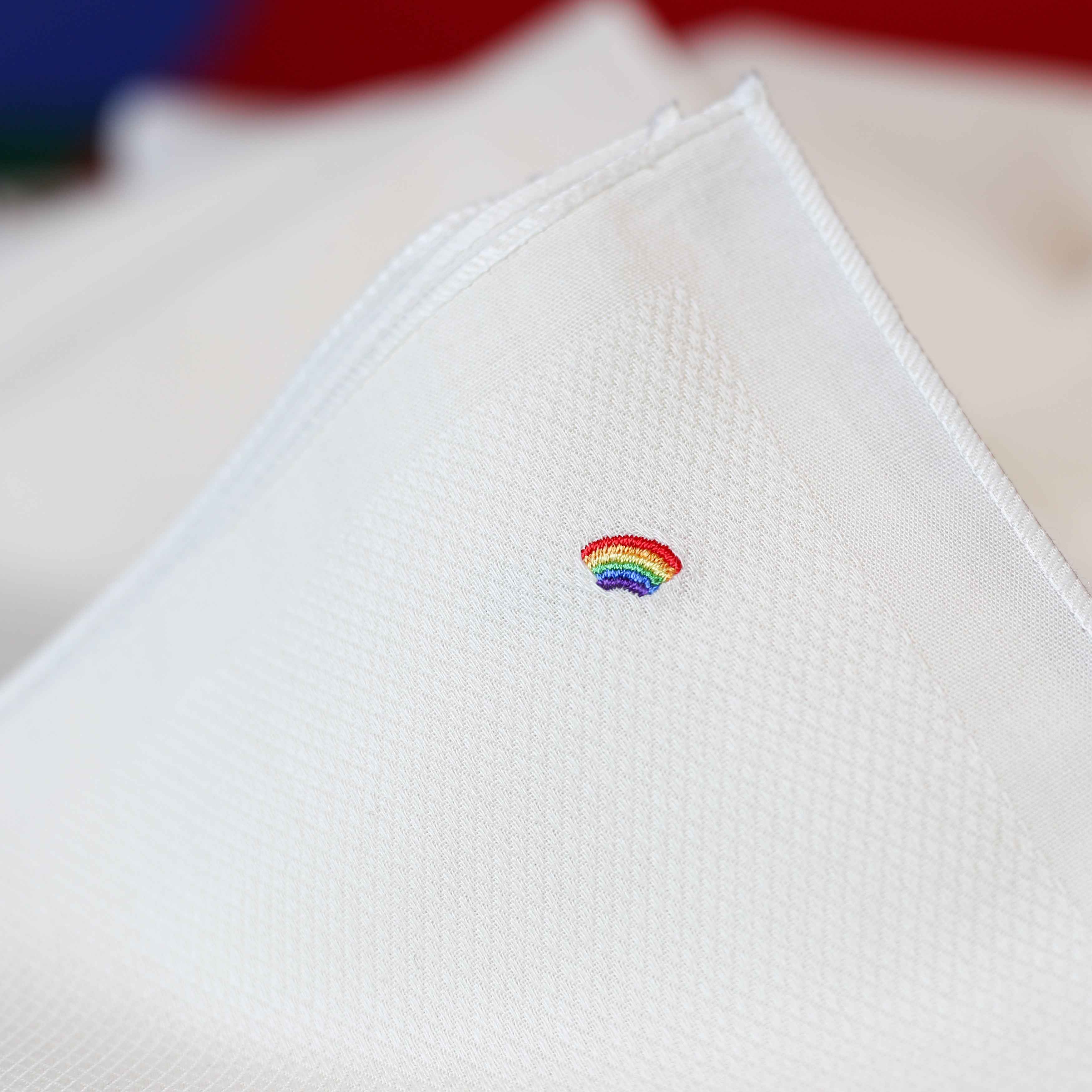 Our Extra-Soft, Extra-Sustainable Hanky with 🌈 Rainbow Embroidery