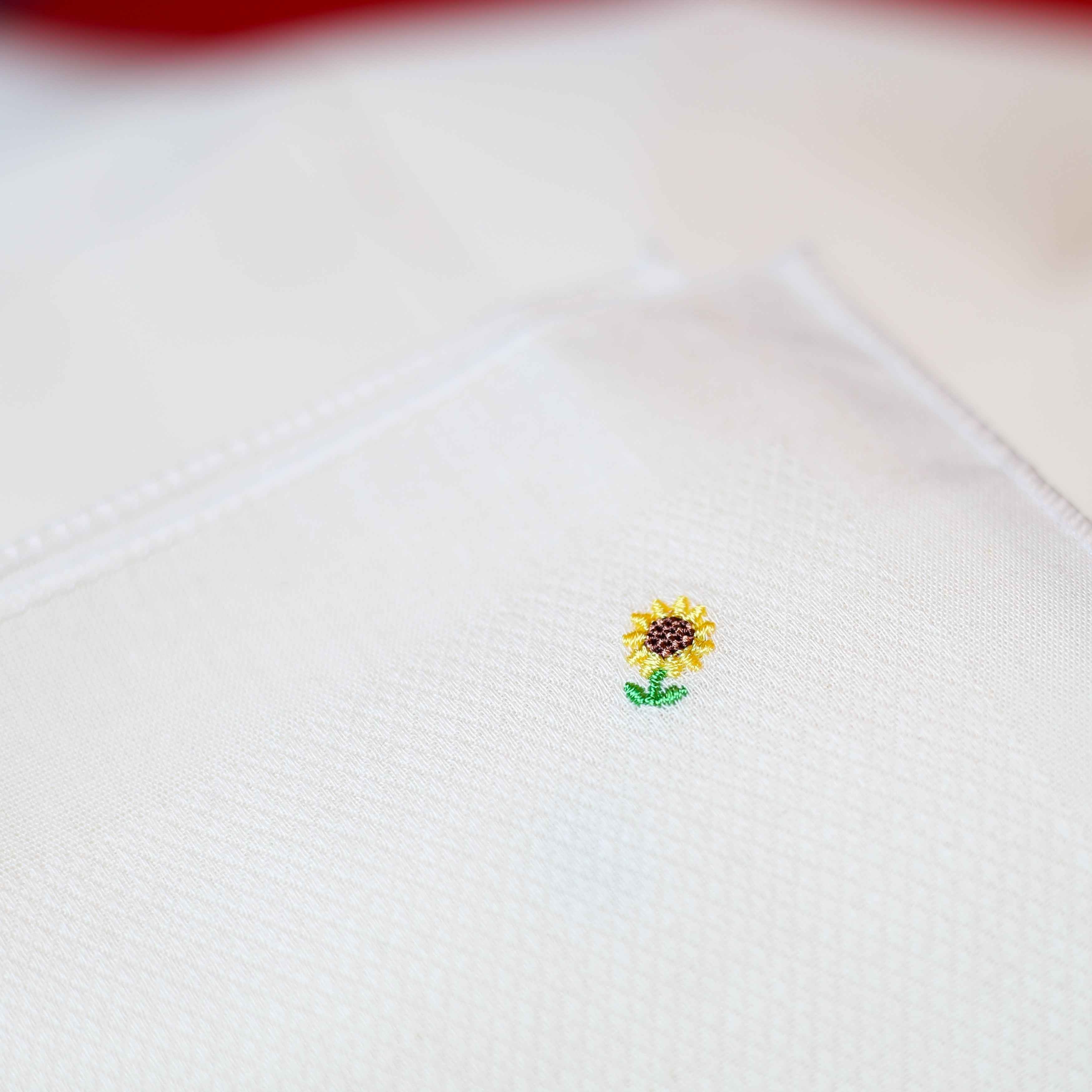 Our Extra-Soft, Extra-Sustainable Hanky with 🌻 Sunflower Embroidery