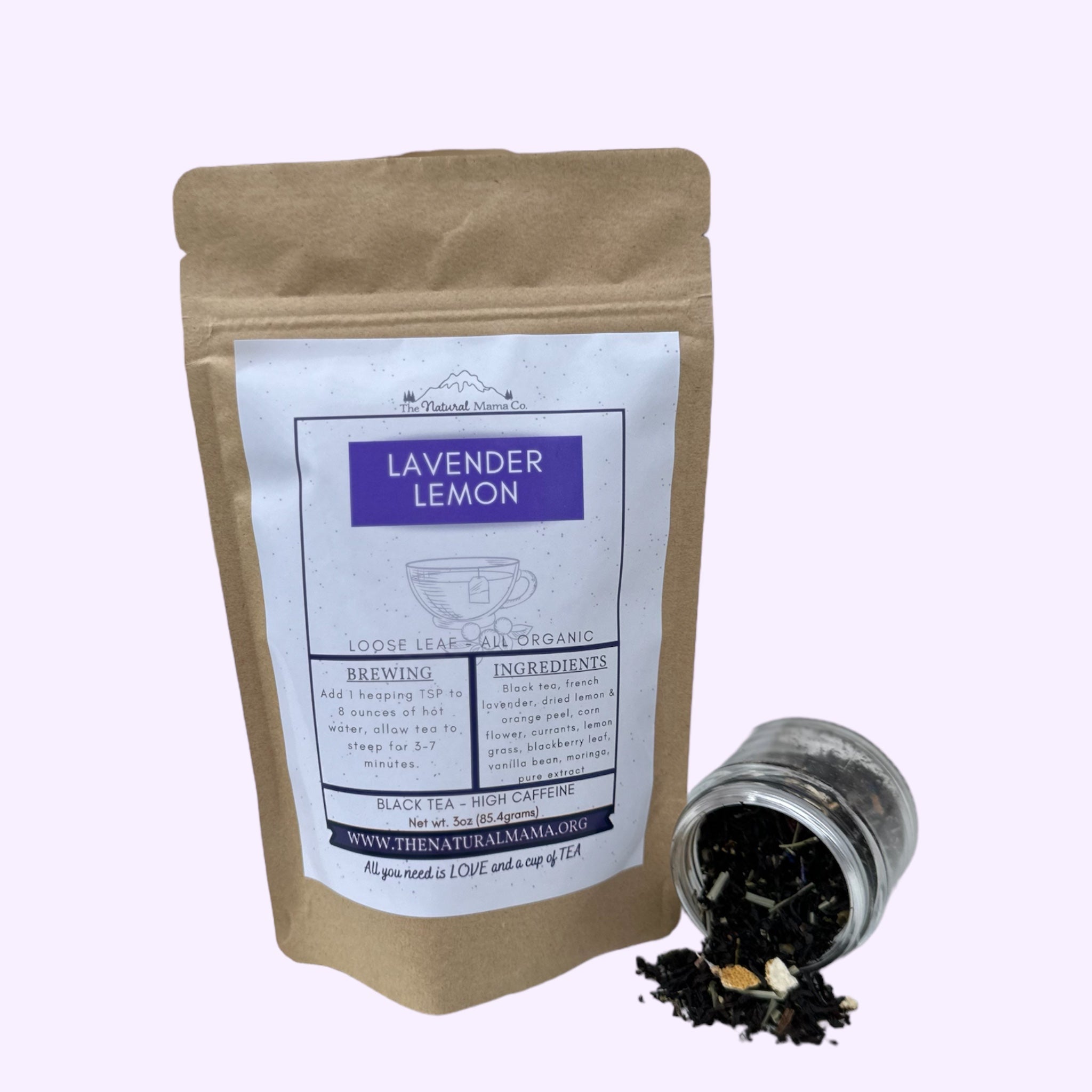 Té negro de lavanda y limón: mezcla floral, cítrica y con cafeína