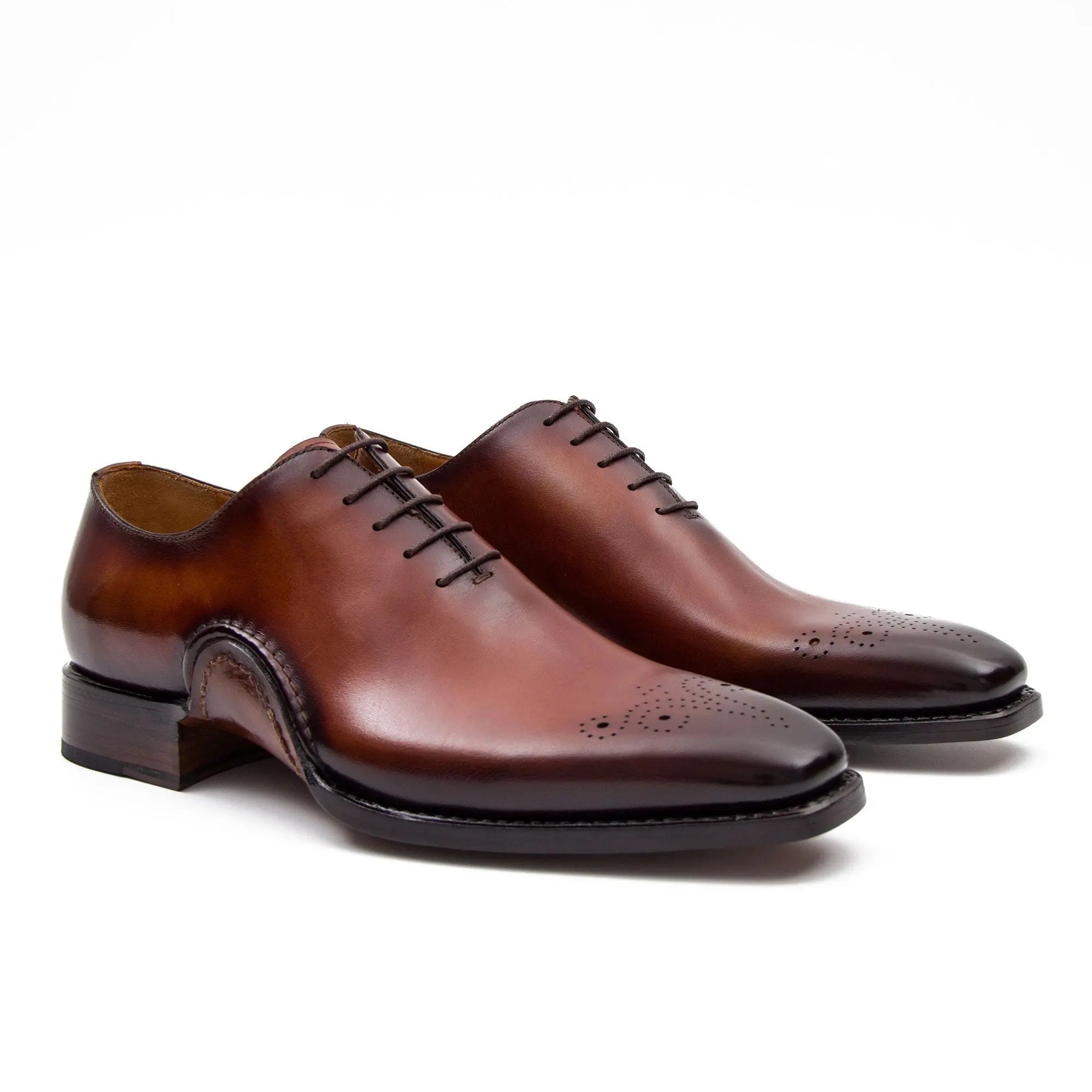 Goodyear Handmade Patina Oxford Shoes-Brown - Lolomo!