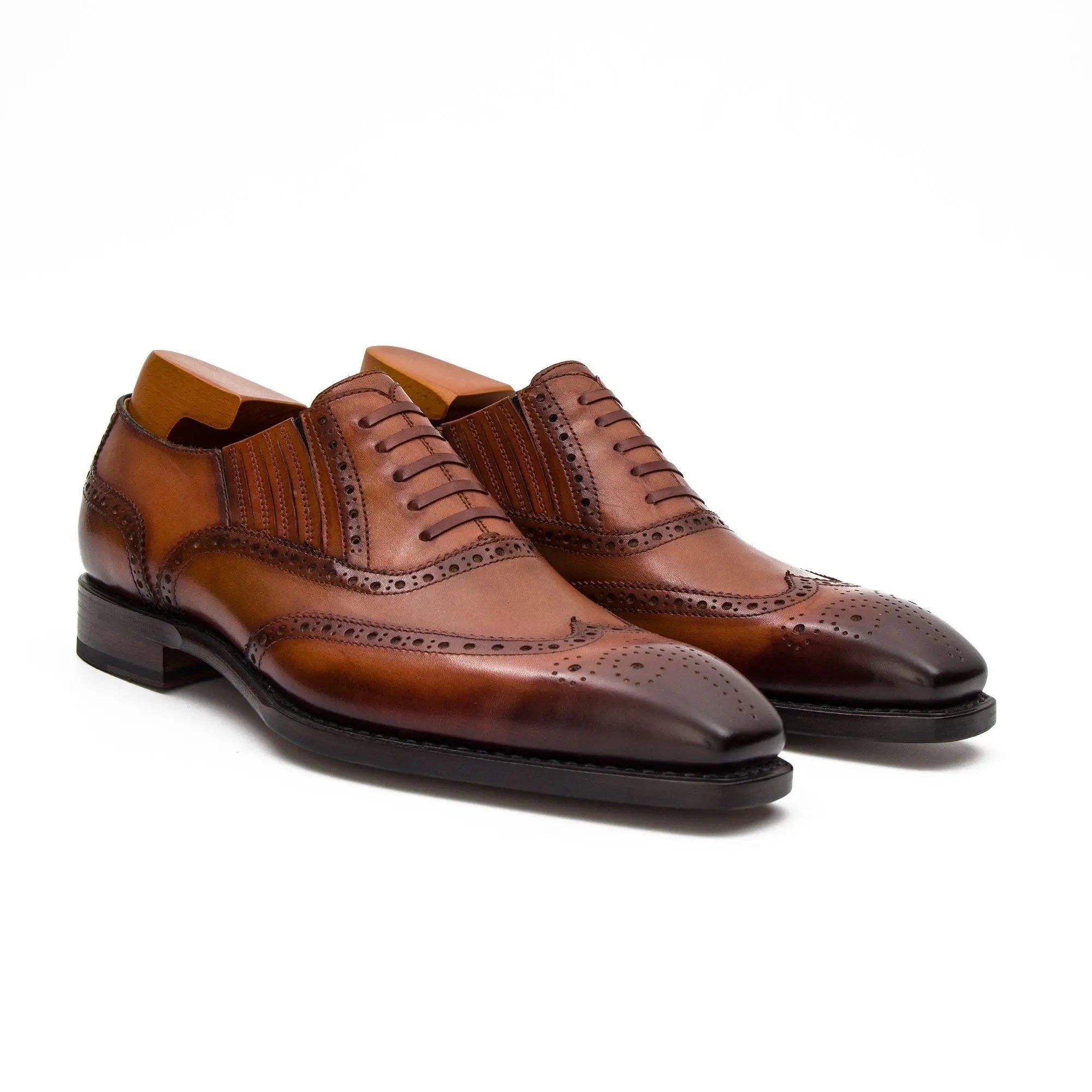 Goodyear Welted Brogue Oxford Shoes Brown - Lolomo!