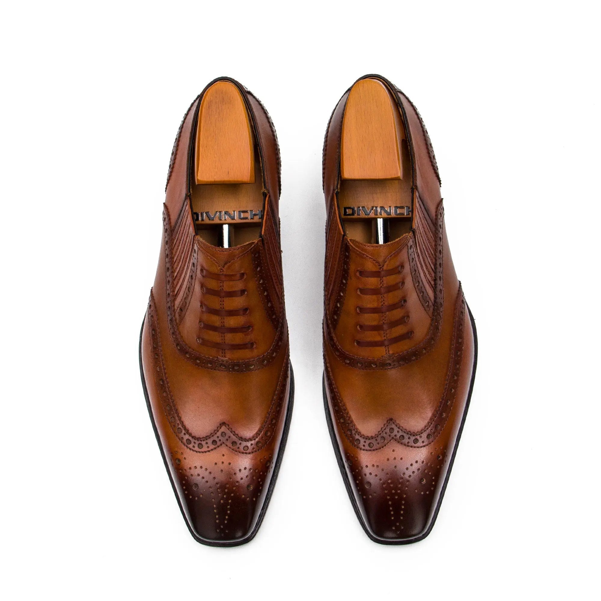 Goodyear Welted Brogue Oxford Shoes Brown - Lolomo!