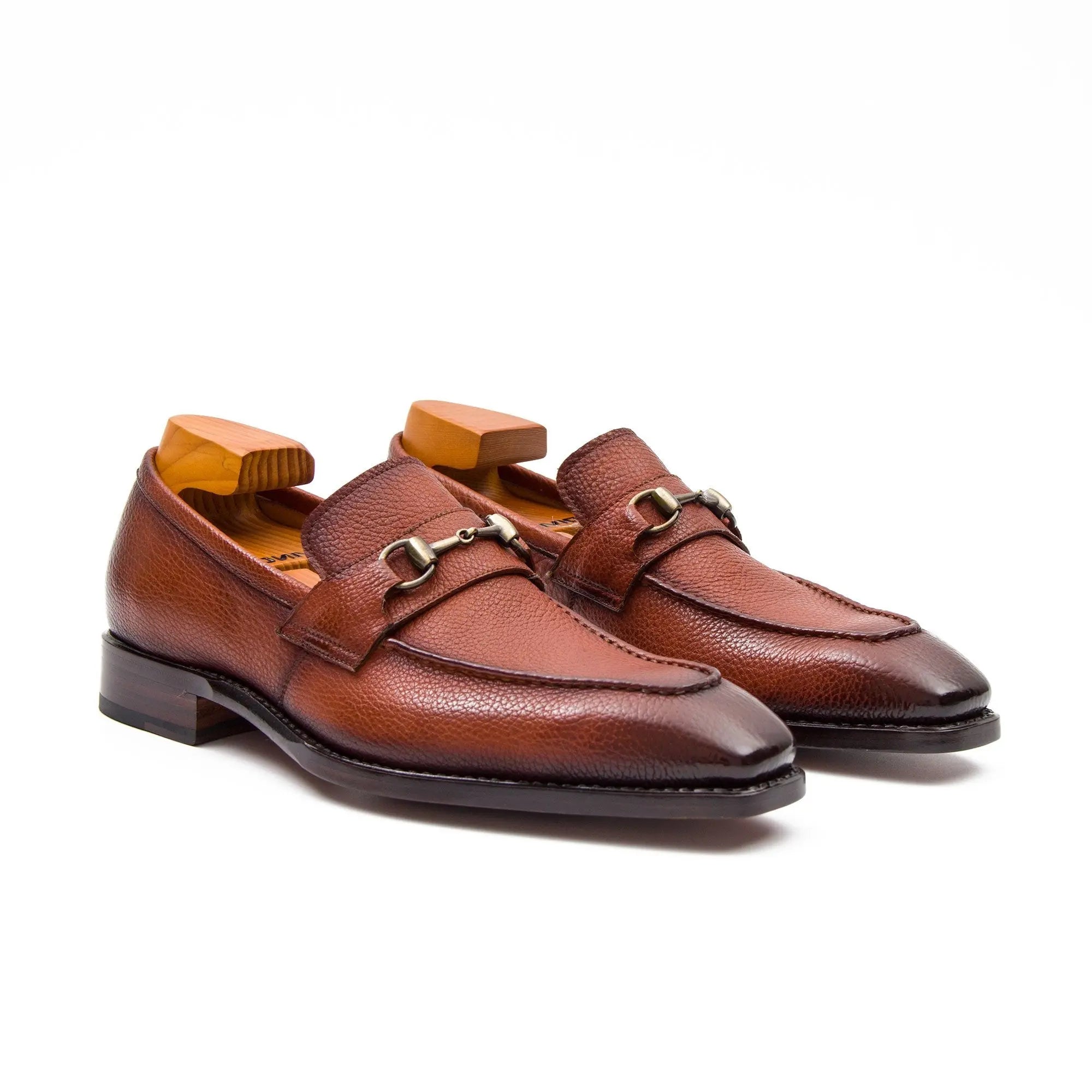 Goodyear Brown leather loafer with horsebit - Lolomo!
