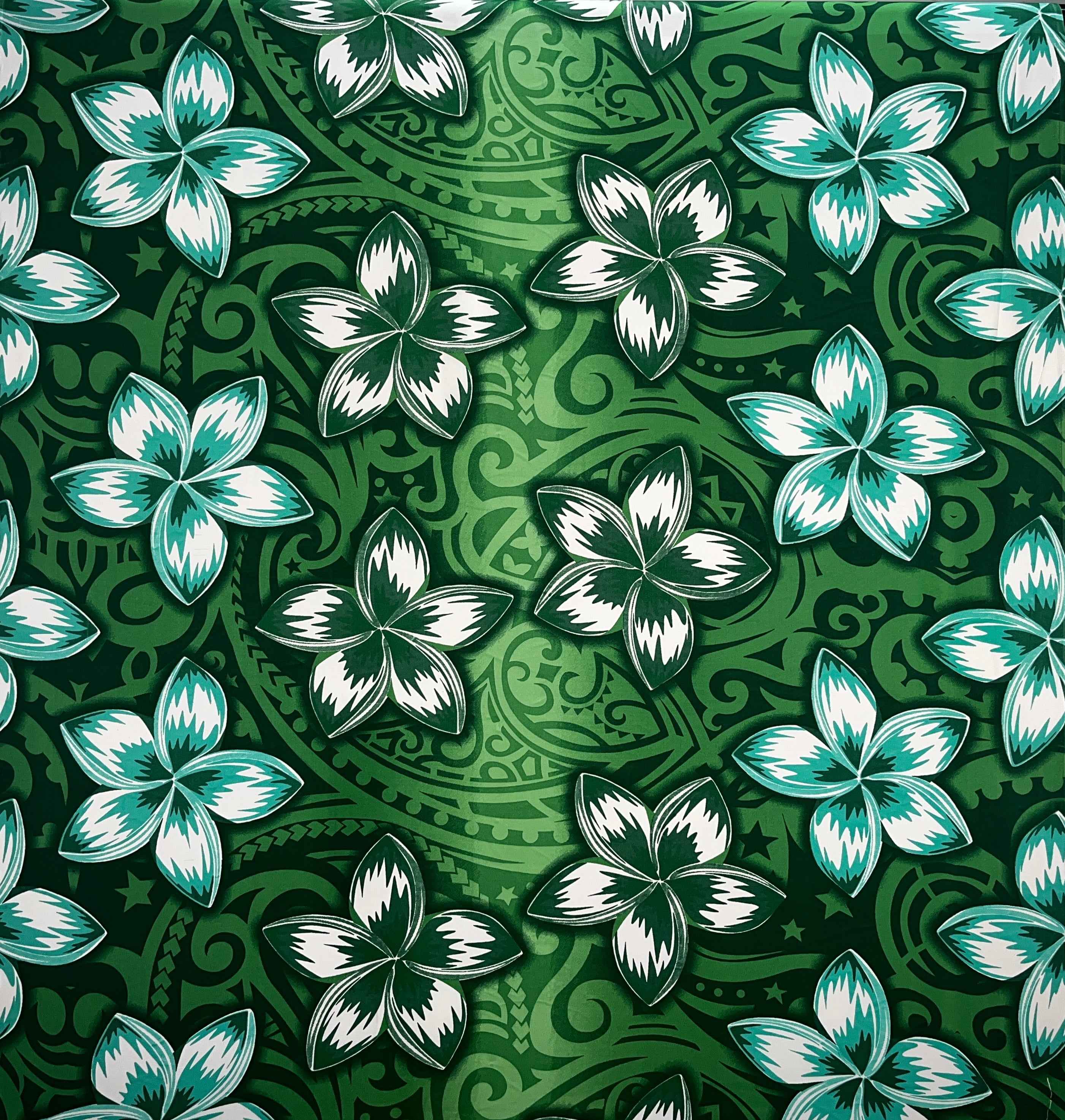 Plumeria Traditional Tattoo background Peachskin Fabric | Islands Fabric