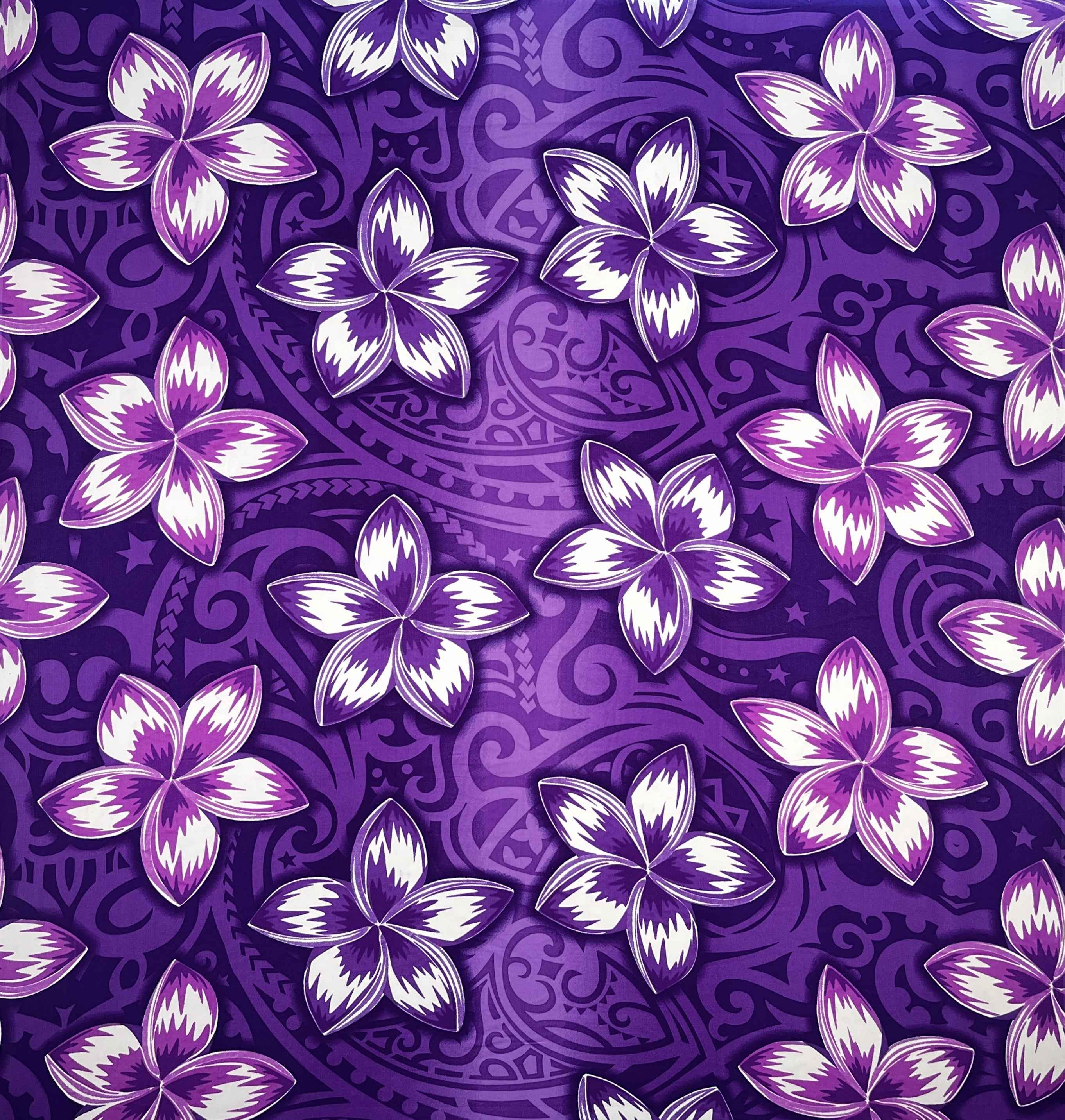 Plumeria Traditional Tattoo background Peachskin Fabric | Islands Fabric