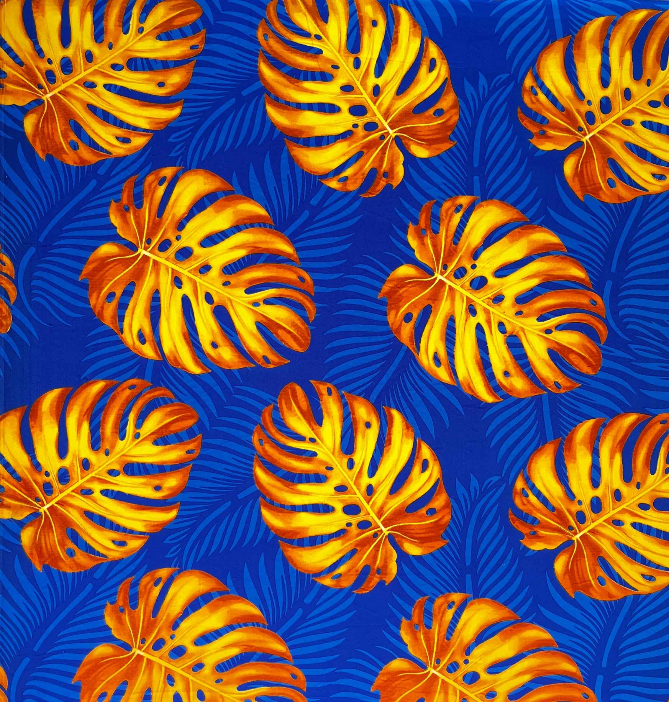 Monstera Dypsis Lutescens Leaves Peachskin Fabric | Islands Fabric