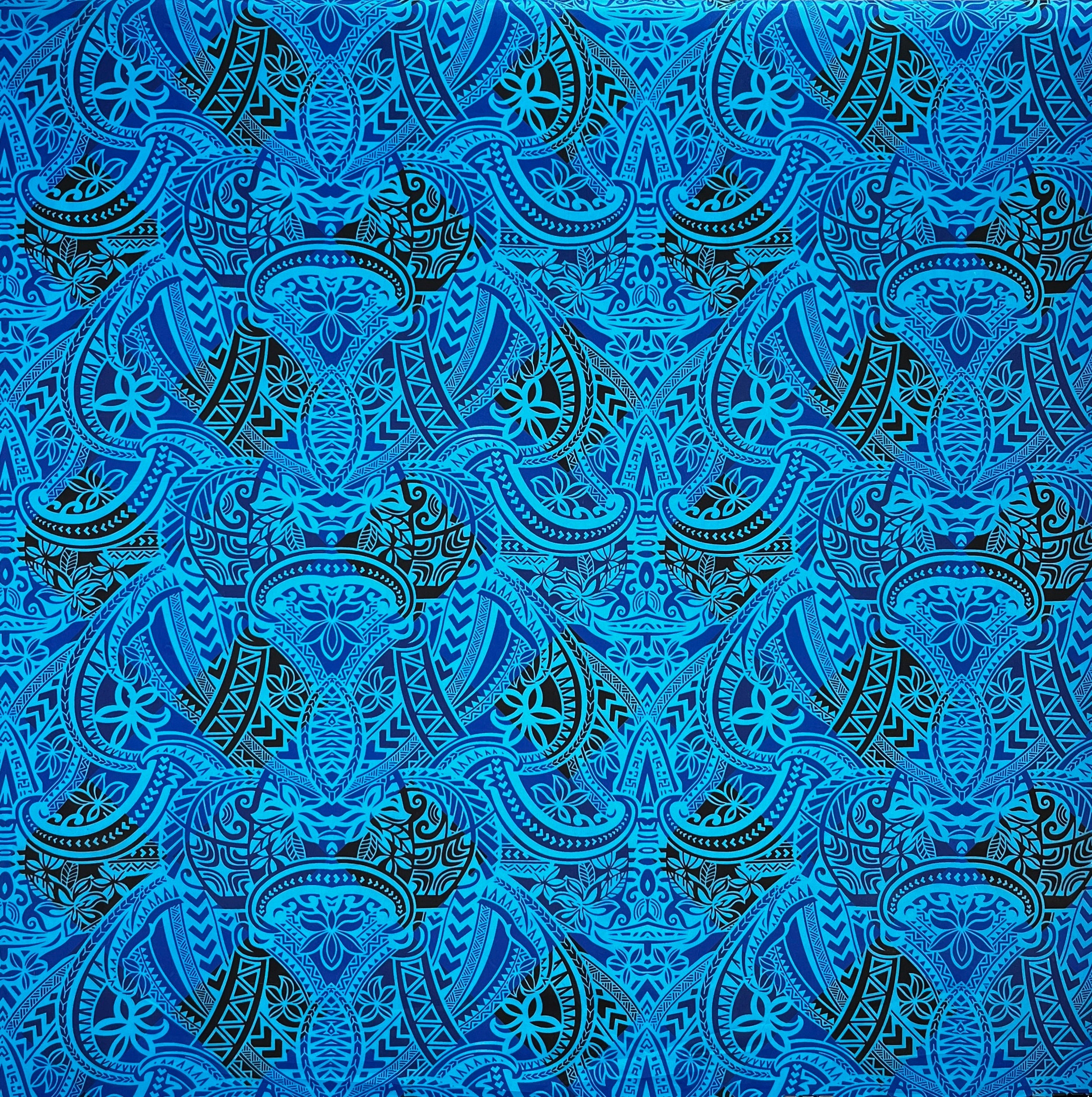 Traditional Polynesian Tattoo All Over design Peachskin Fabric | Islands Fabric