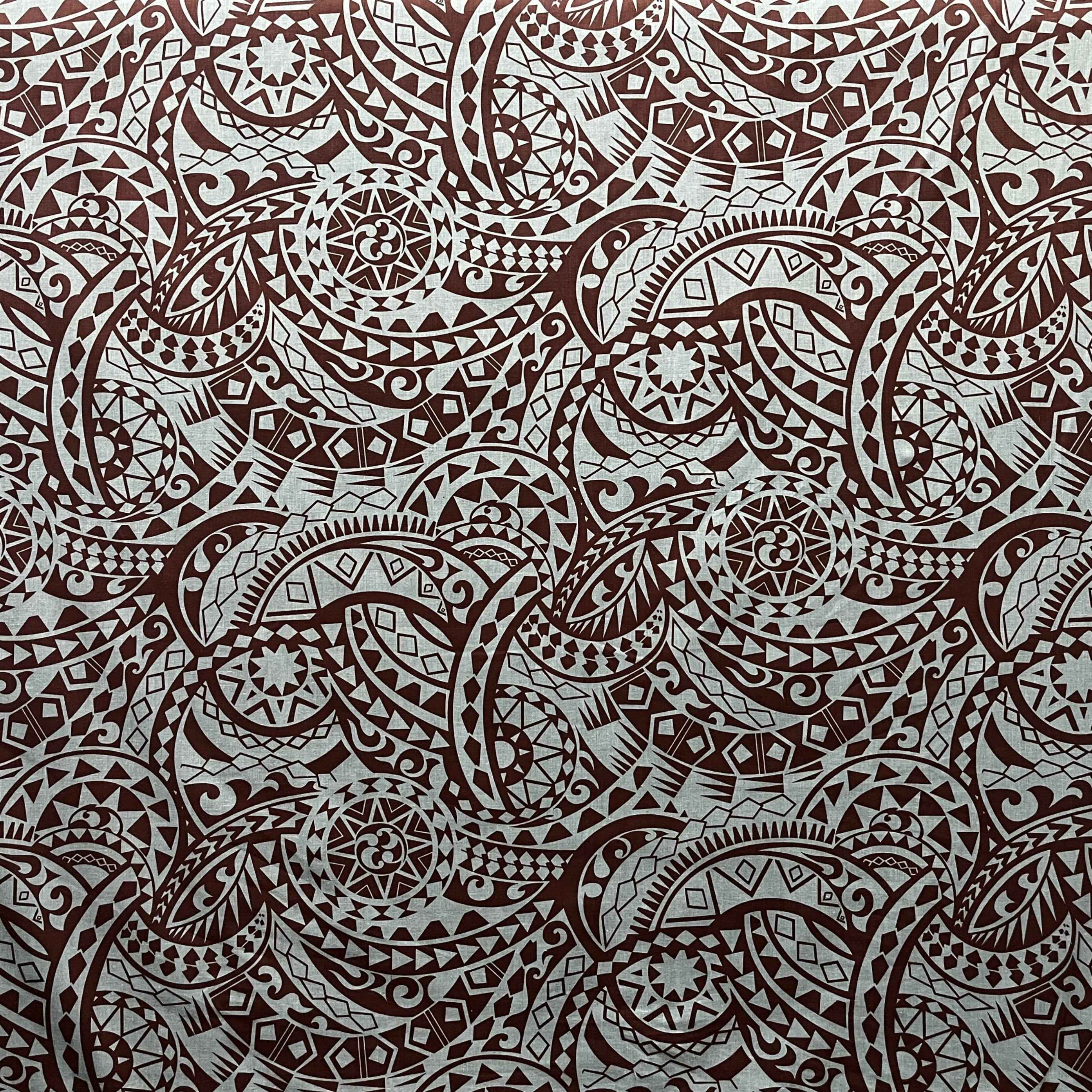 Traditional Tattoo Polynesian Chambray (Denim Look) Fabric | Islands Fabric