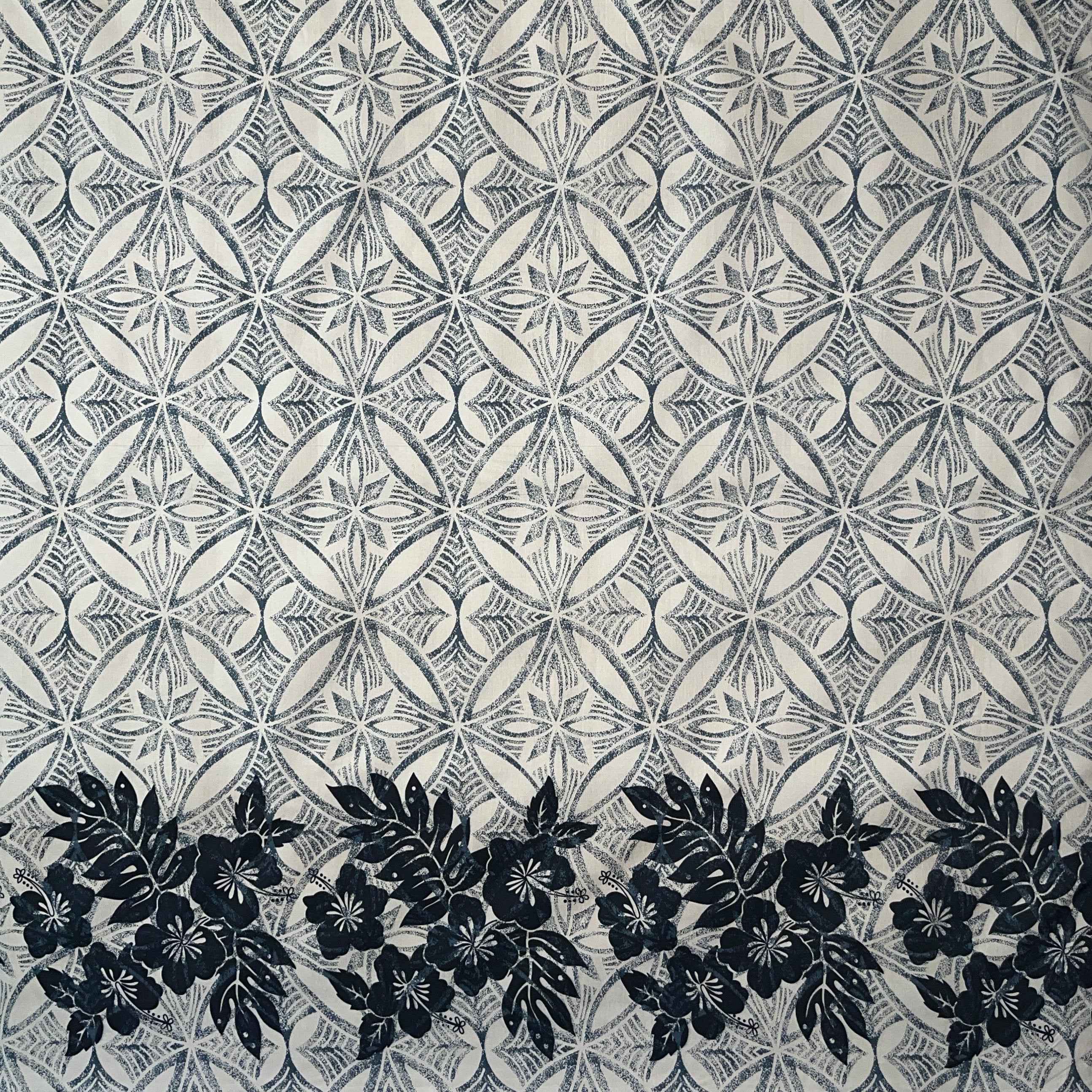 Tropical Floral Border Polyester Fabric | Islands Fabric