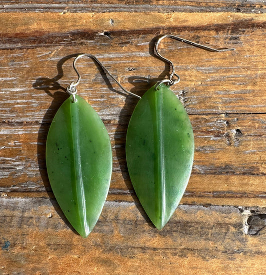 Jade Leaf Earrings, 1880