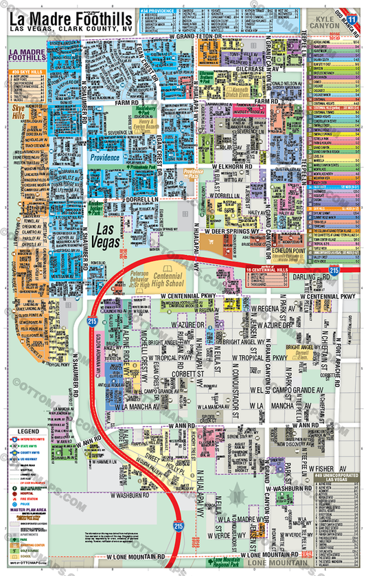 La Madre Foothills Map, Las Vegas, NV - POSTER PRINTS