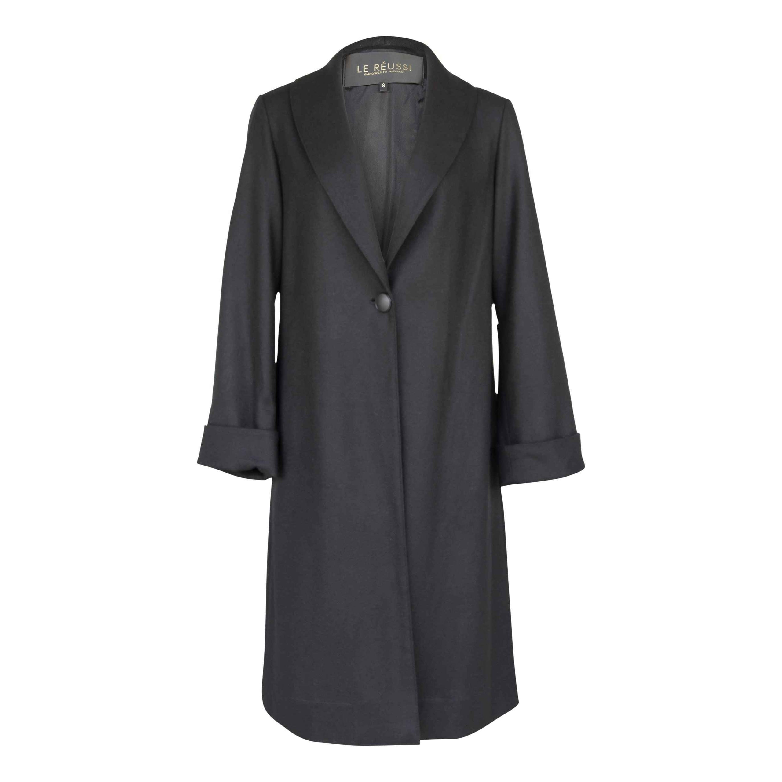 Trench-coat long en flanelle peignée – Vêtements d'extérieur chics pour femmes