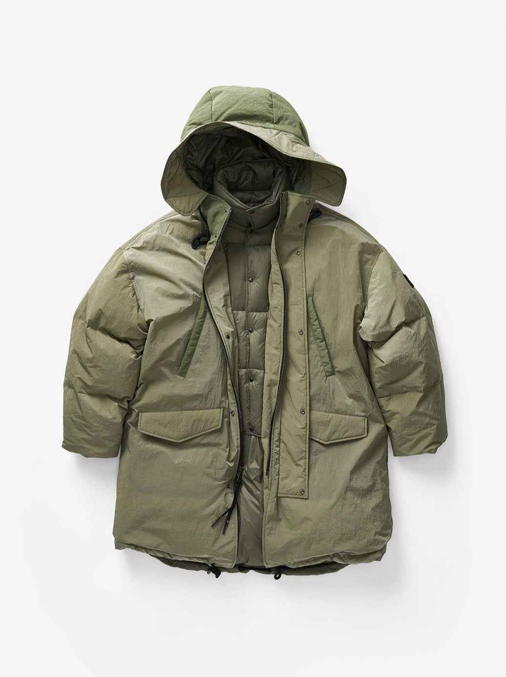 Long Down Puffer - Stone Green