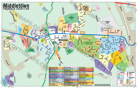 Middletown Map, Frederick County, MD - POSTER PRINTS