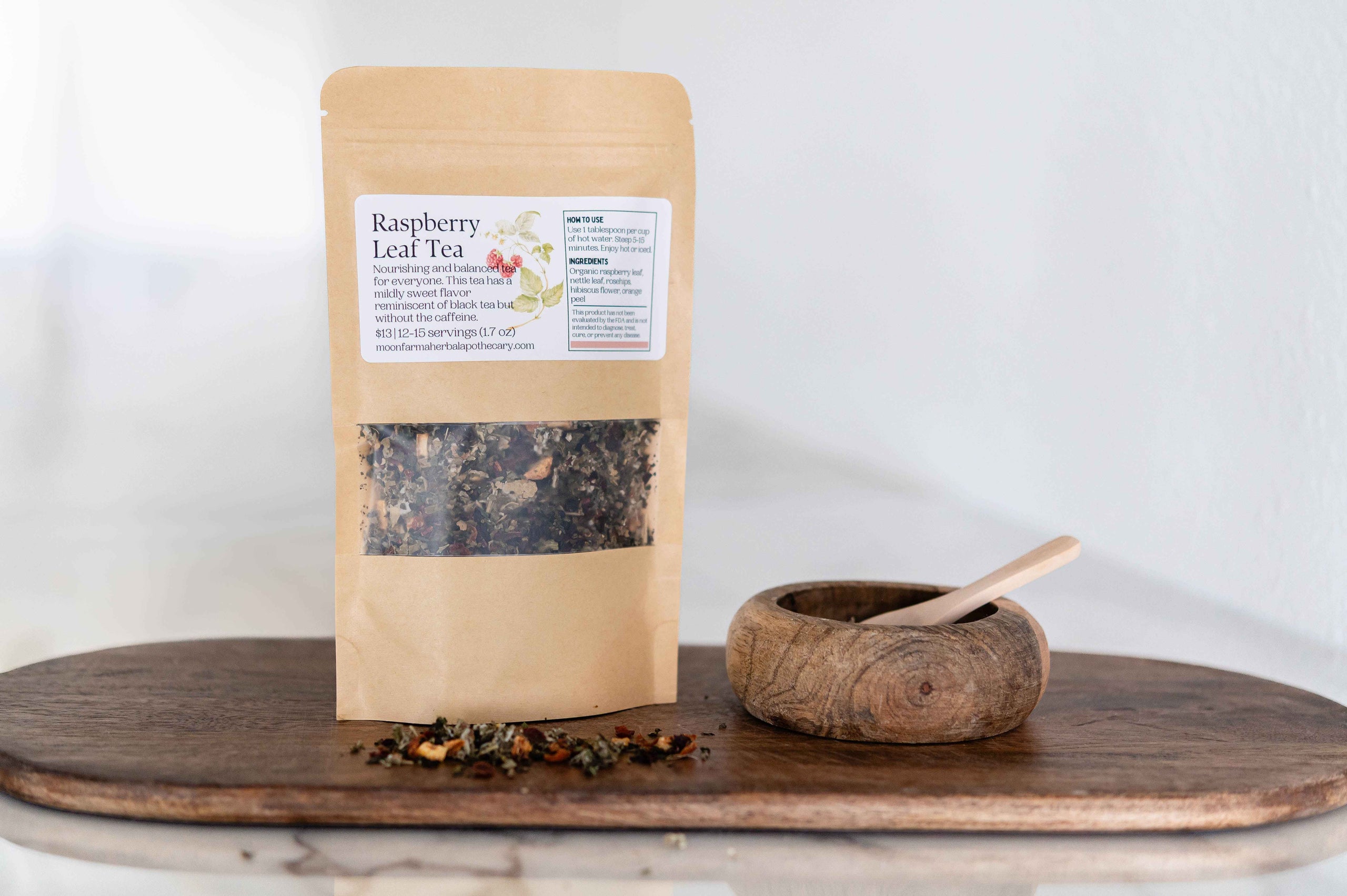 Té de hojas de frambuesa