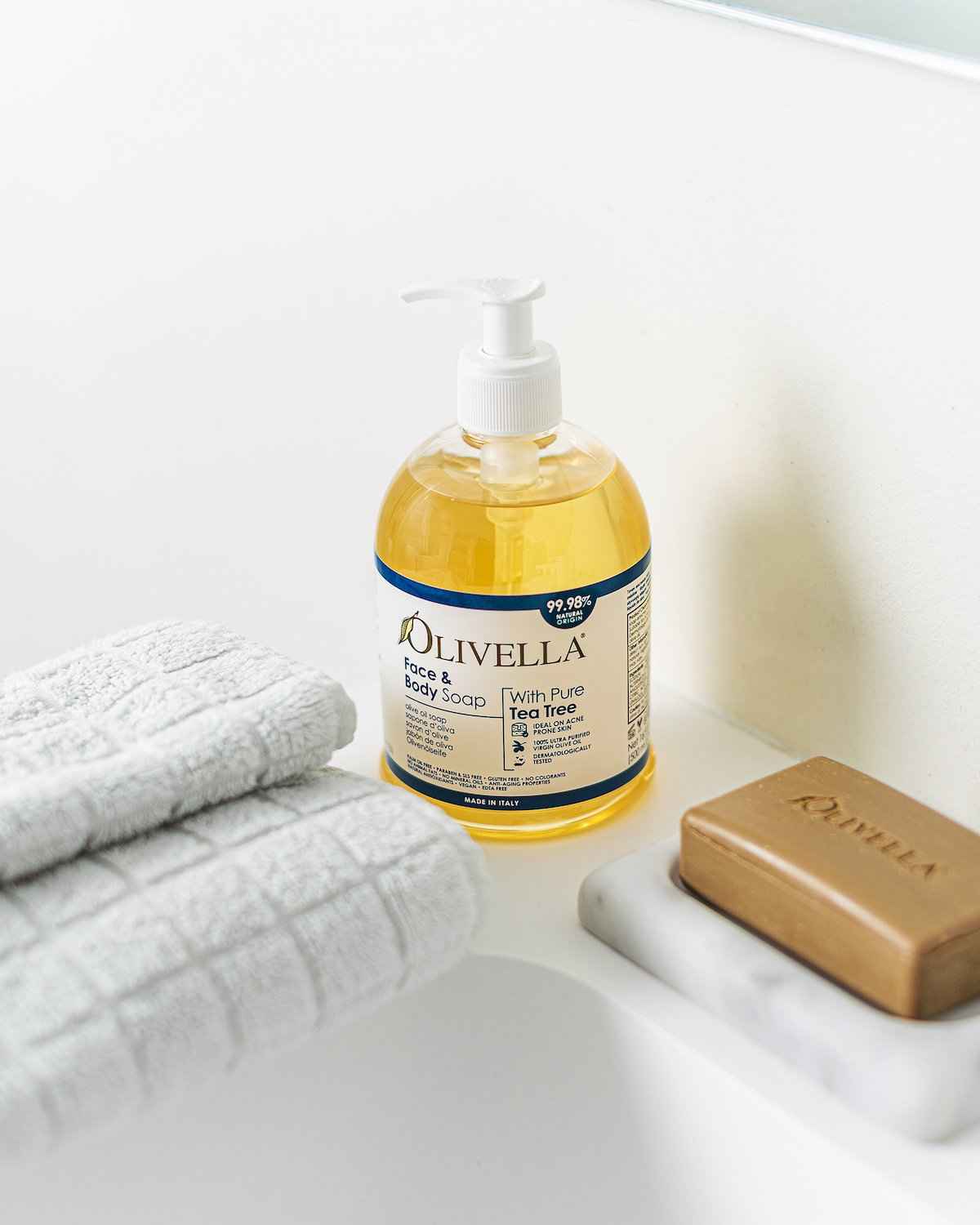 OLIVELLA Face & Body Liquid Soap Tea Tree Oil 16.9 oz