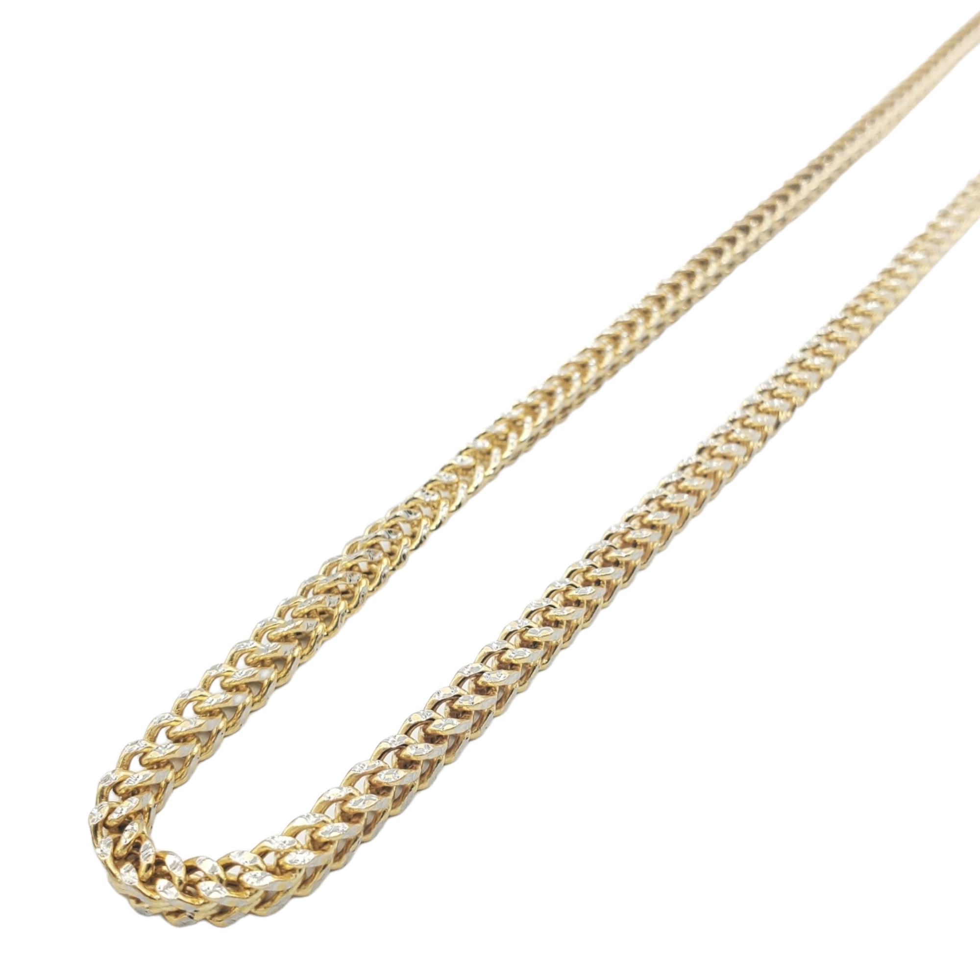 10K Gold- Hollow Franco Diamond Cut (Pave) Chain - Lolomo!