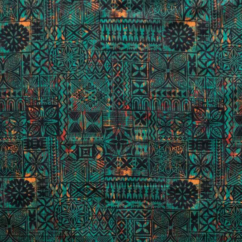 Traditional Polynesian Tapa design Polyester Fabric | Islands Fabric