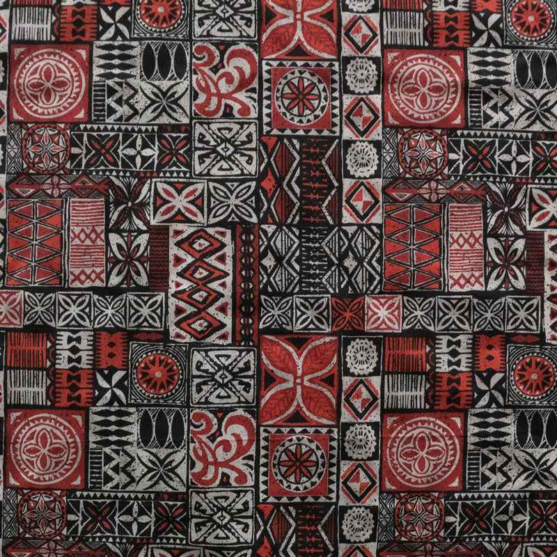 Traditional Polynesian Tapa design Fabric | Polyester