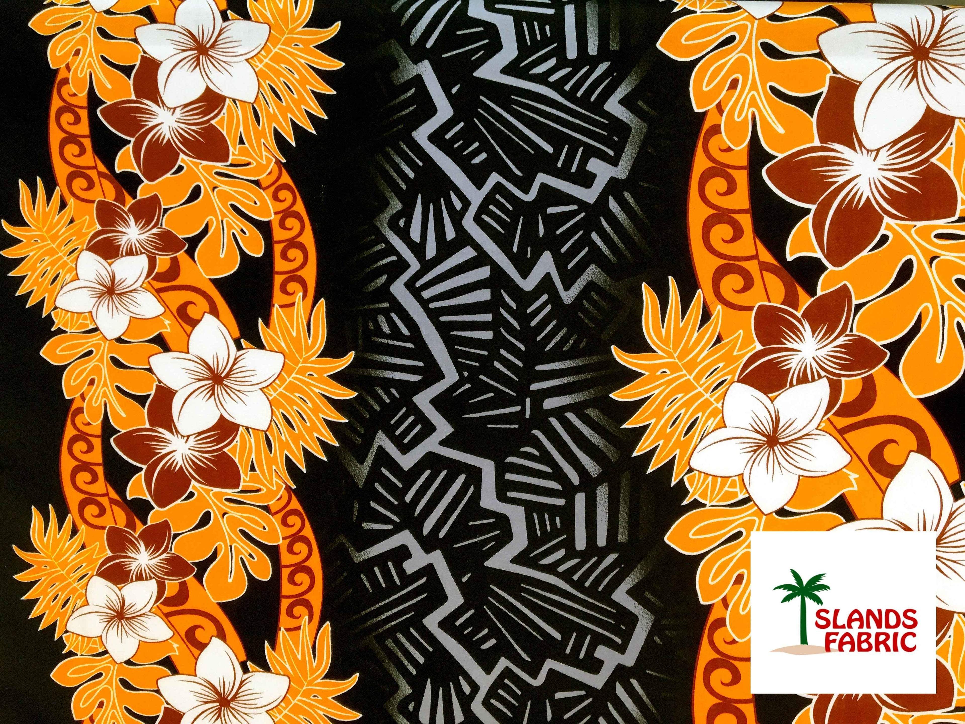 Triple Tropical Border Rayon Fabric | Islands Fabric
