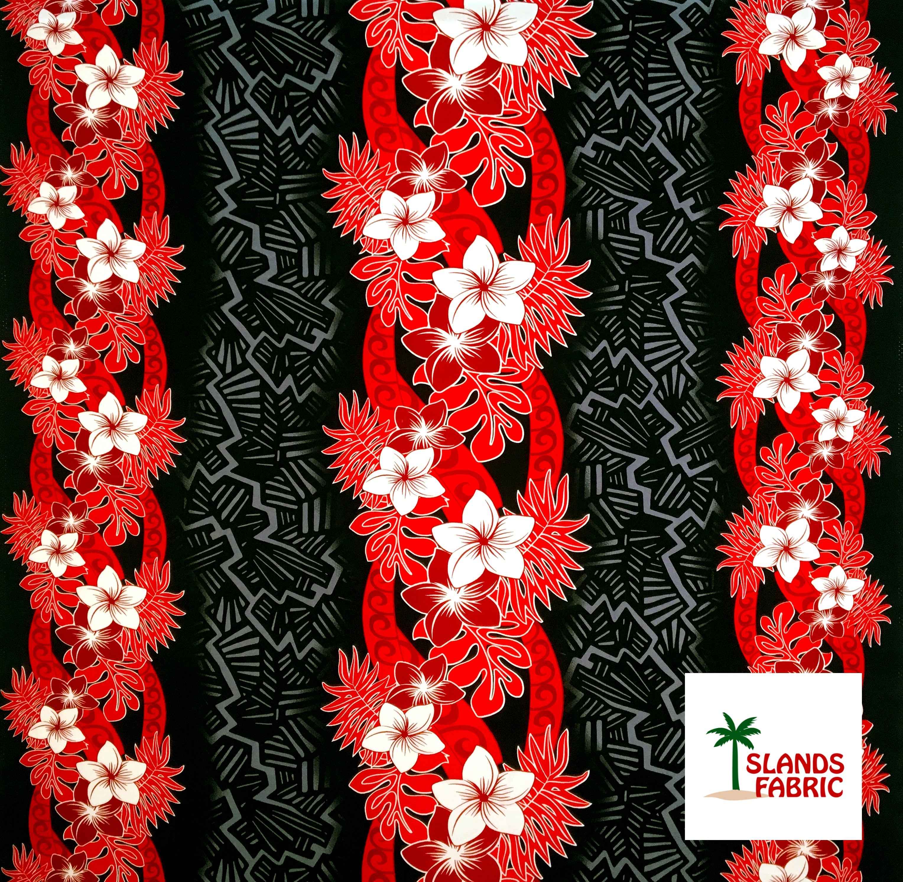 Triple Tropical Border Rayon Fabric | Islands Fabric